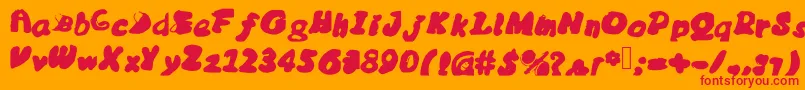 Messybubble Font – Red Fonts on Orange Background