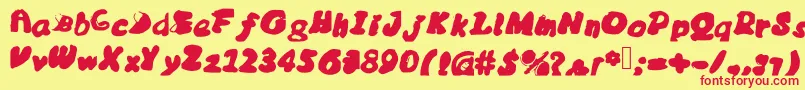 fuente Messybubble – Fuentes Rojas Sobre Fondo Amarillo