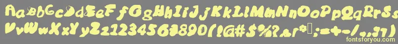 Czcionka Messybubble – żółte czcionki na szarym tle