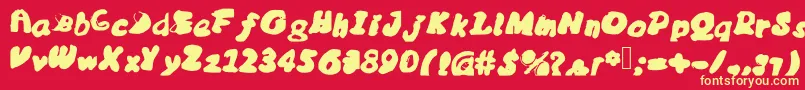 Messybubble Font – Yellow Fonts on Red Background