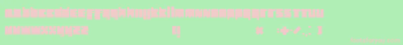 HollandBlocks-fontti – vaaleanpunaiset fontit vihreällä taustalla
