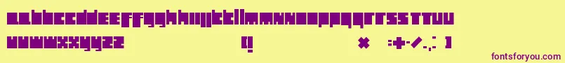 HollandBlocks Font – Purple Fonts on Yellow Background