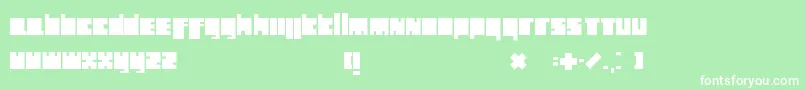 Fonte HollandBlocks – fontes brancas em um fundo verde