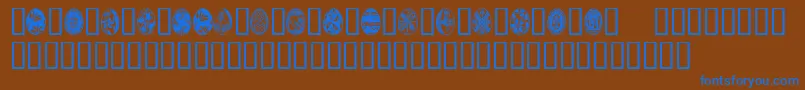 Eastertime-Schriftart – Blaue Schriften auf braunem Hintergrund