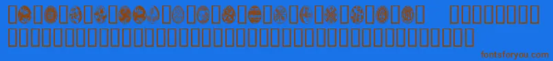 Eastertime Font – Brown Fonts on Blue Background