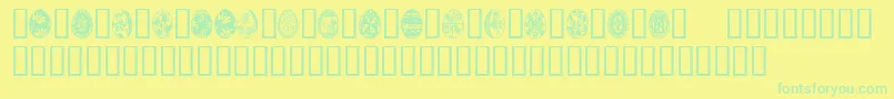 Eastertime-Schriftart – Grüne Schriften auf gelbem Hintergrund