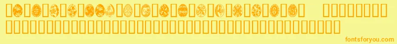 Eastertime-Schriftart – Orangefarbene Schriften auf gelbem Hintergrund
