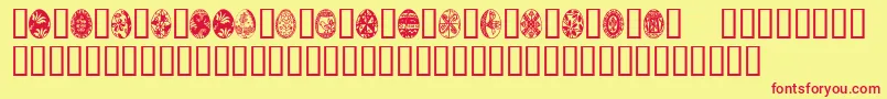 Eastertime-Schriftart – Rote Schriften auf gelbem Hintergrund