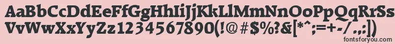 フォントRaleighExtrabold – ピンクの背景に黒い文字