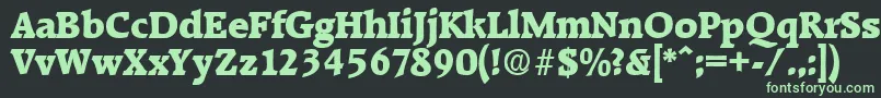 フォントRaleighExtrabold – 黒い背景に緑の文字