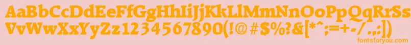 フォントRaleighExtrabold – オレンジの文字がピンクの背景にあります。