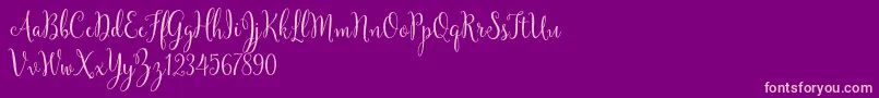 YulindaScriptDemo-Schriftart – Rosa Schriften auf violettem Hintergrund