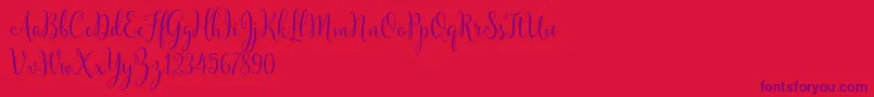 YulindaScriptDemo Font – Purple Fonts on Red Background