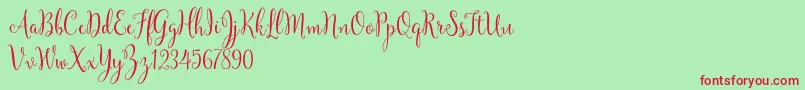 YulindaScriptDemo Font – Red Fonts on Green Background