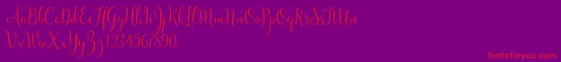 YulindaScriptDemo Font – Red Fonts on Purple Background