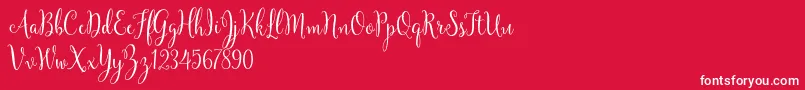 YulindaScriptDemo Font – White Fonts on Red Background