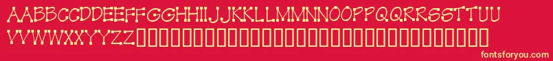 KrKube Font – Yellow Fonts on Red Background