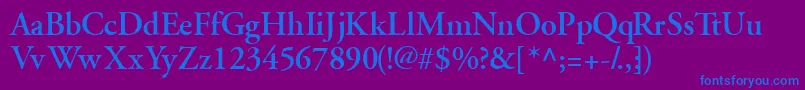 GaramondsskSemibold Font – Blue Fonts on Purple Background