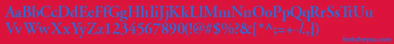 GaramondsskSemibold Font – Blue Fonts on Red Background