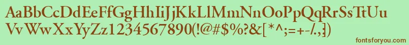 GaramondsskSemibold Font – Brown Fonts on Green Background