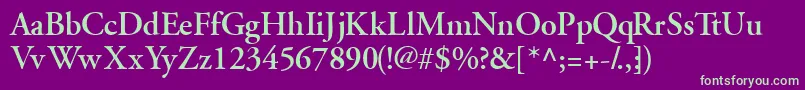 GaramondsskSemibold Font – Green Fonts on Purple Background