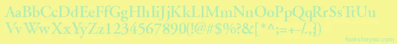 GaramondsskSemibold Font – Green Fonts on Yellow Background