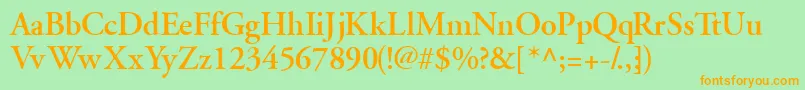 GaramondsskSemibold Font – Orange Fonts on Green Background