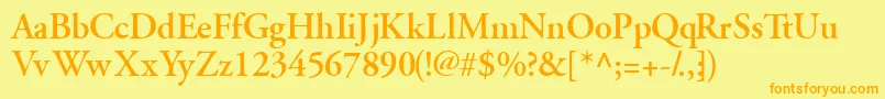 GaramondsskSemibold Font – Orange Fonts on Yellow Background