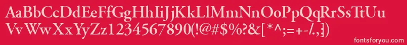 GaramondsskSemibold Font – Pink Fonts on Red Background