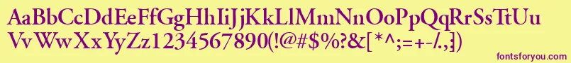 GaramondsskSemibold Font – Purple Fonts on Yellow Background