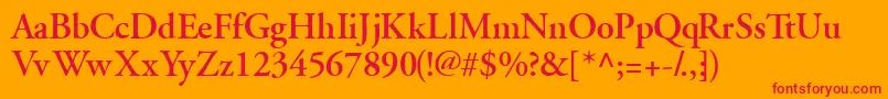 GaramondsskSemibold Font – Red Fonts on Orange Background
