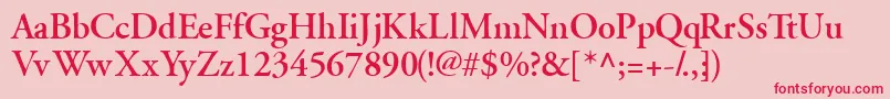 GaramondsskSemibold-Schriftart – Rote Schriften auf rosa Hintergrund