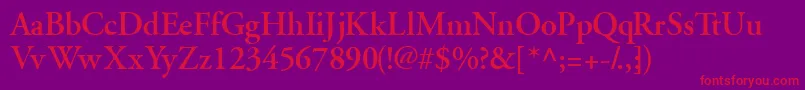 GaramondsskSemibold Font – Red Fonts on Purple Background