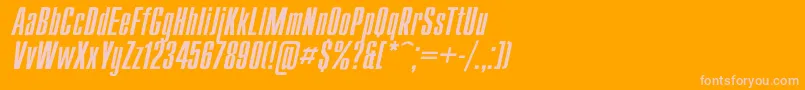 Fonte Compacti – fontes rosa em um fundo laranja