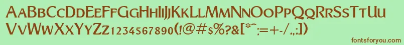 TurnpikeRegularDb Font – Brown Fonts on Green Background