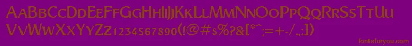 フォントTurnpikeRegularDb – 紫色の背景に茶色のフォント