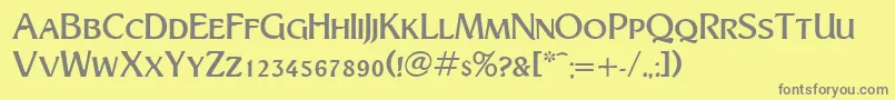 TurnpikeRegularDb Font – Gray Fonts on Yellow Background