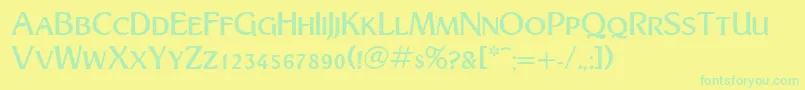 TurnpikeRegularDb Font – Green Fonts on Yellow Background