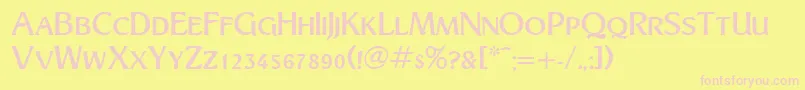 TurnpikeRegularDb Font – Pink Fonts on Yellow Background