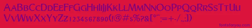 Fonte TurnpikeRegularDb – fontes roxas em um fundo vermelho