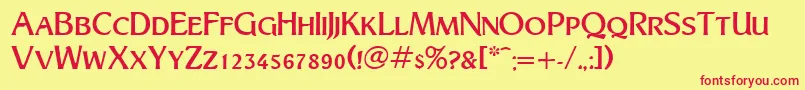 TurnpikeRegularDb Font – Red Fonts on Yellow Background