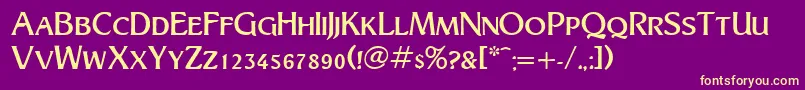 TurnpikeRegularDb Font – Yellow Fonts on Purple Background