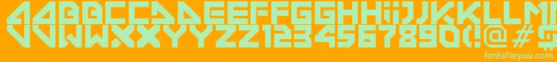 DeconditionedReflexVersion03 Font – Green Fonts on Orange Background