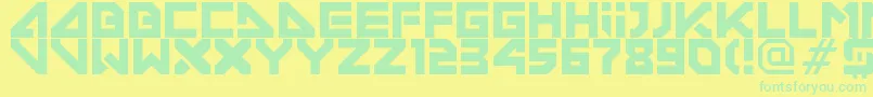 DeconditionedReflexVersion03 Font – Green Fonts on Yellow Background