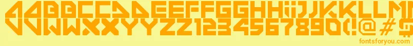 DeconditionedReflexVersion03 Font – Orange Fonts on Yellow Background