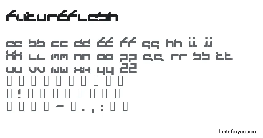 Futureflash-fontti – aakkoset, numerot, erikoismerkit