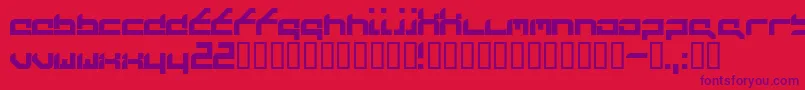 Futureflash-fontti – violetit fontit punaisella taustalla