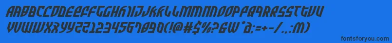 Zoneriderexpandital Font – Black Fonts on Blue Background