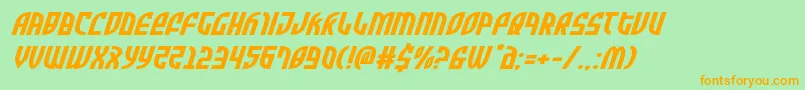 Zoneriderexpandital Font – Orange Fonts on Green Background