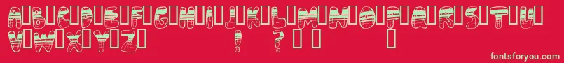 Adrenoch Font – Green Fonts on Red Background